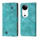 For vivo S19 Skin Feel Embossed Leather Phone Case(Green) - 3