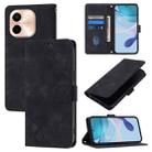 For vivo Y28 4G Skin Feel Embossed Leather Phone Case(Black) - 1