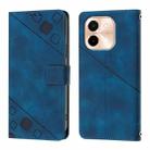 For vivo Y28 4G Skin Feel Embossed Leather Phone Case(Blue) - 3