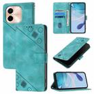 For vivo Y28 4G Skin Feel Embossed Leather Phone Case(Green) - 1