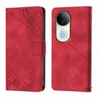 For vivo S20 5G Skin Feel Embossed Leather Phone Case(Red) - 2