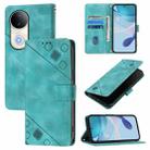 For vivo S20 5G Skin Feel Embossed Leather Phone Case(Green) - 1