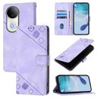 For vivo S20 5G Skin Feel Embossed Leather Phone Case(Light Purple) - 1