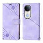 For vivo S20 5G Skin Feel Embossed Leather Phone Case(Light Purple) - 2