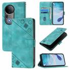 For vivo S20 Pro 5G Skin Feel Embossed Leather Phone Case(Green) - 1