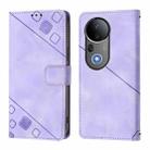 For vivo S20 Pro 5G Skin Feel Embossed Leather Phone Case(Light Purple) - 2
