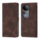 For vivo S20 Pro 5G Skin Feel Embossed Leather Phone Case(Brown) - 2