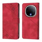 For vivo Y300 5G Skin Feel Embossed Leather Phone Case(Red) - 2