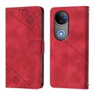 For vivo V50 5G Global Skin Feel Embossed Leather Phone Case(Red) - 2