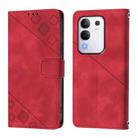For vivo Y29 4G Global Skin Feel Embossed Leather Phone Case(Red) - 2