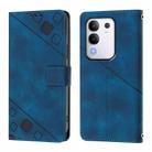 For vivo Y29 4G Global Skin Feel Embossed Leather Phone Case(Blue) - 2