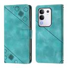 For vivo Y29 4G Global Skin Feel Embossed Leather Phone Case(Green) - 2