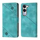 For vivo Y29S 5G / Y04 4G Global Skin Feel Embossed Leather Phone Case(Green) - 2