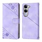 For vivo Y29S 5G / Y04 4G Global Skin Feel Embossed Leather Phone Case(Light Purple) - 2