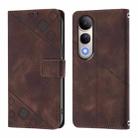 For vivo V50 Lite 5G Skin Feel Embossed Leather Phone Case(Brown) - 2