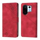 For vivo S30 Pro mini Skin Feel Embossed Leather Phone Case(Red) - 2