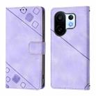 For vivo S30 Pro mini Skin Feel Embossed Leather Phone Case(Light Purple) - 2