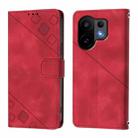 For vivo S30 Skin Feel Embossed Leather Phone Case(Red) - 2