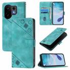 For vivo S30 Skin Feel Embossed Leather Phone Case(Green) - 1