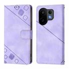 For vivo S30 Skin Feel Embossed Leather Phone Case(Light Purple) - 2