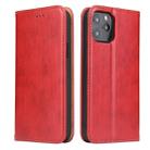 For iPhone 12 Pro Max Fierre Shann PU Genuine Leather Texture Horizontal Flip Leather Case with Holder & Card Slots & Wallet(Red) - 1