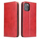 For iPhone 12 mini Fierre Shann PU Genuine Leather Texture Horizontal Flip Leather Case with Holder & Card Slots & Wallet(Red) - 1