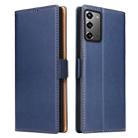 For Samsung Galaxy Note20 Fierre Shann PU Genuine Leather Texture Horizontal Flip Leather Case with Holder & Card Slots & Wallet(Blue) - 1