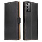 For Samsung Galaxy Note20 Ultra Fierre Shann PU Genuine Leather Texture Horizontal Flip Leather Case with Holder & Card Slots & Wallet(Black) - 1