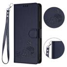 For Samsung Galaxy A70 Cat Rat Embossed Pattern RFID PU Phone Case with Wrist Strap(Blue) - 2