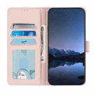 For Samsung Galax S22 Ultra Cat Rat Embossed Pattern RFID PU Phone Case with Wrist Strap(Pink) - 3