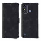 For ZTE Blade A53 Skin Feel Embossed Leather Phone Case(Black) - 2