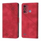 For ZTE Blade A53 Skin Feel Embossed Leather Phone Case(Red) - 2