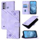 For ZTE Blade A53 Skin Feel Embossed Leather Phone Case(Light Purple) - 1