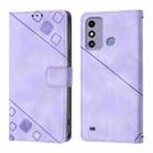 For ZTE Blade A53 Skin Feel Embossed Leather Phone Case(Light Purple) - 2