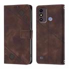 For ZTE Blade A53 Skin Feel Embossed Leather Phone Case(Brown) - 2