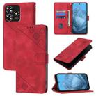 For ZTE Blade A73 4G Skin Feel Embossed Leather Phone Case(Red) - 1