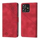 For ZTE Blade A73 4G Skin Feel Embossed Leather Phone Case(Red) - 2