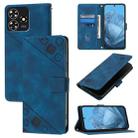 For ZTE Blade A73 4G Skin Feel Embossed Leather Phone Case(Blue) - 1