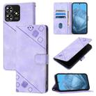 For ZTE Blade A73 4G Skin Feel Embossed Leather Phone Case(Light Purple) - 1