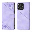 For ZTE Blade A73 4G Skin Feel Embossed Leather Phone Case(Light Purple) - 2