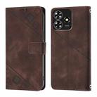 For ZTE Blade A73 4G Skin Feel Embossed Leather Phone Case(Brown) - 2