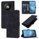 For ZTE Blade A73 5G Skin Feel Embossed Leather Phone Case(Black) - 1