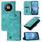 For ZTE Blade A73 5G Skin Feel Embossed Leather Phone Case(Green) - 1