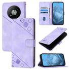 For ZTE Blade A73 5G Skin Feel Embossed Leather Phone Case(Light Purple) - 1
