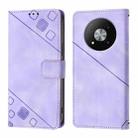For ZTE Blade A73 5G Skin Feel Embossed Leather Phone Case(Light Purple) - 2