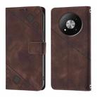 For ZTE Blade A73 5G Skin Feel Embossed Leather Phone Case(Brown) - 2