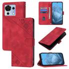 For ZTE Blade V50 Vita Skin Feel Embossed Leather Phone Case(Red) - 1