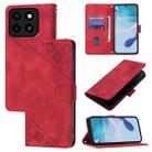 For ZTE Blade A35 / A55 Skin Feel Embossed Leather Phone Case(Red) - 1