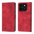 For ZTE Blade A35 / A55 Skin Feel Embossed Leather Phone Case(Red) - 3