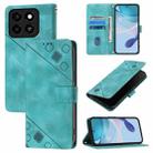 For ZTE Blade A35 / A55 Skin Feel Embossed Leather Phone Case(Green) - 1